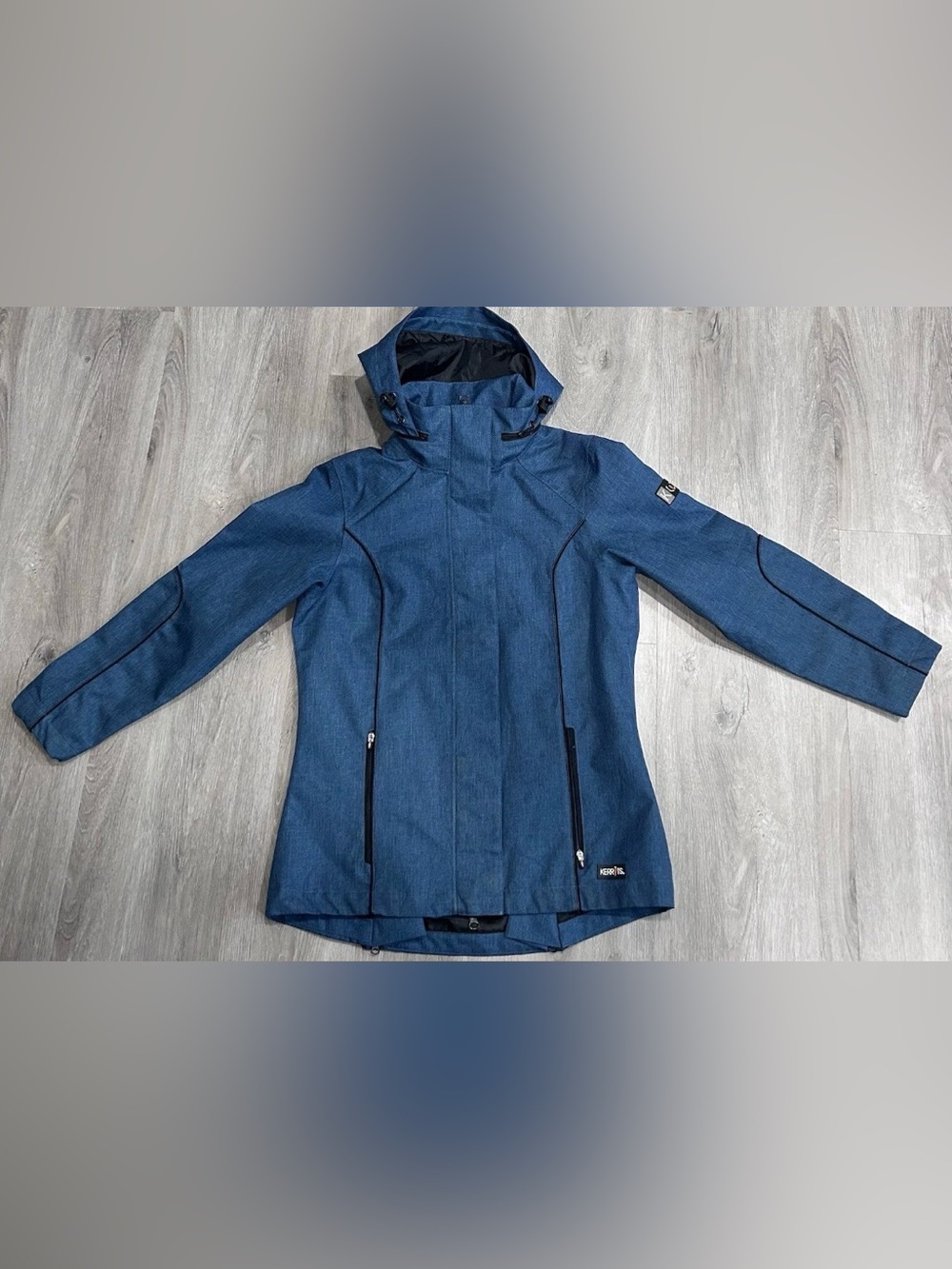Kerrits Girls Large Blue Herringbone Riding Jacket Equestrian Youth L Petite